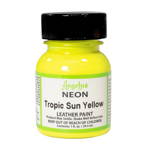 Angelus Acrylic Leather Paint - Tropic Sun Yellow 1oz