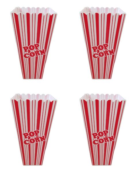 Popcorn Serving Re-Usable Plastic Tubs - 4 Pack - 20cm - Umlozi