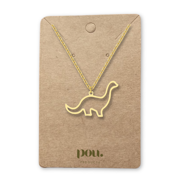 Pou Dino Diplodus Dinosaur Stainless Steel Necklace