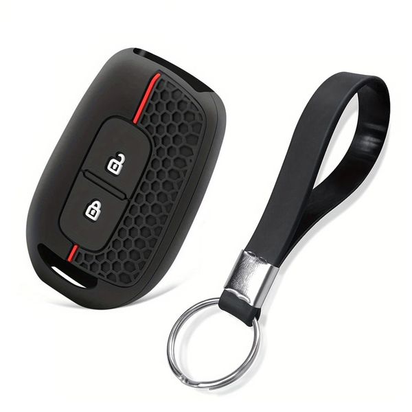 Silicone Car Remote Cover Compatible with Renault Kwid Kiger Duster w/Strap