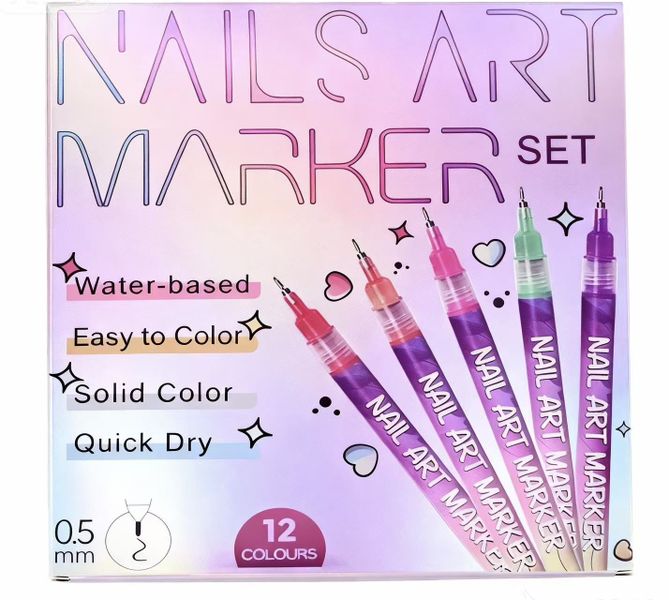 Nail Art Graffiti Pen Quick-Drying Watercolor Marker for Nail Painting