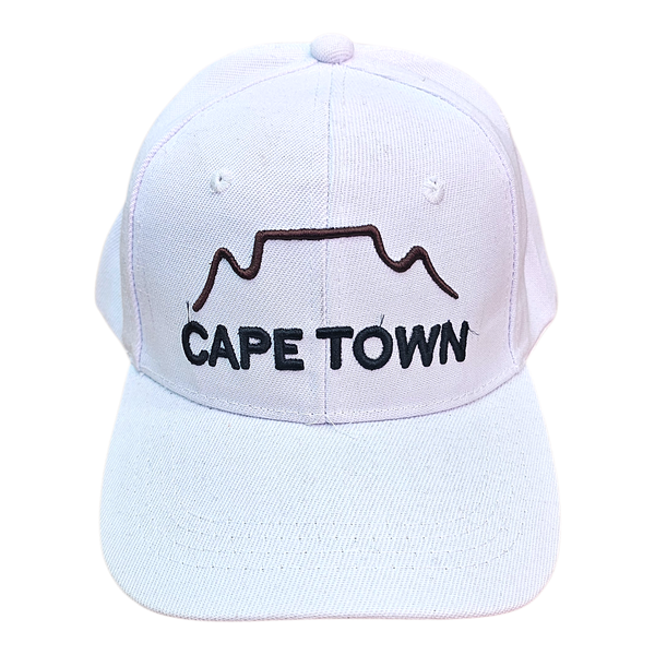 Gift Emporium Cape Town Mountain Embroidered Cap - White