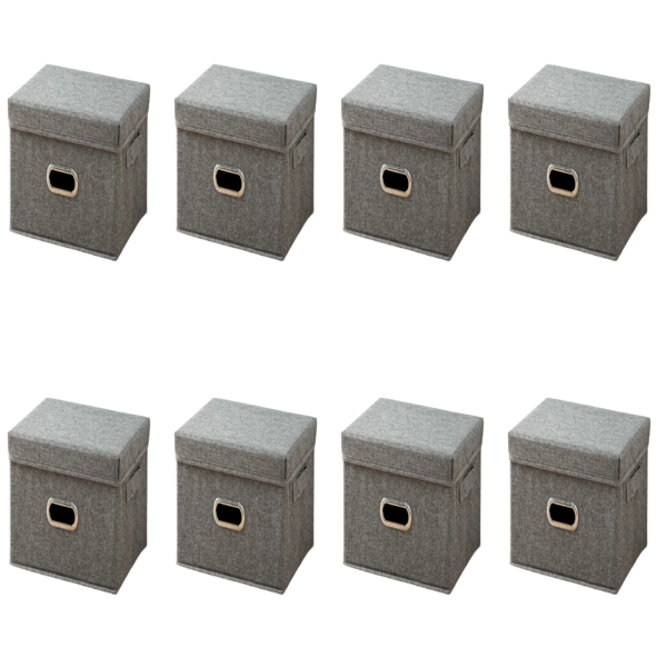 Pack Of 8 Small Foldable Organizer Storage Box - Green