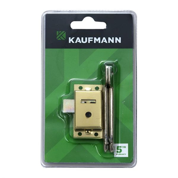 Kaufmann - Lock Cupboard 50mm Brass 2 Lever - 5 Pack