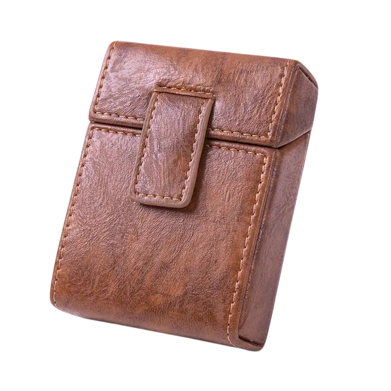 Gentlemen's Leather Cigarette Case - Brown