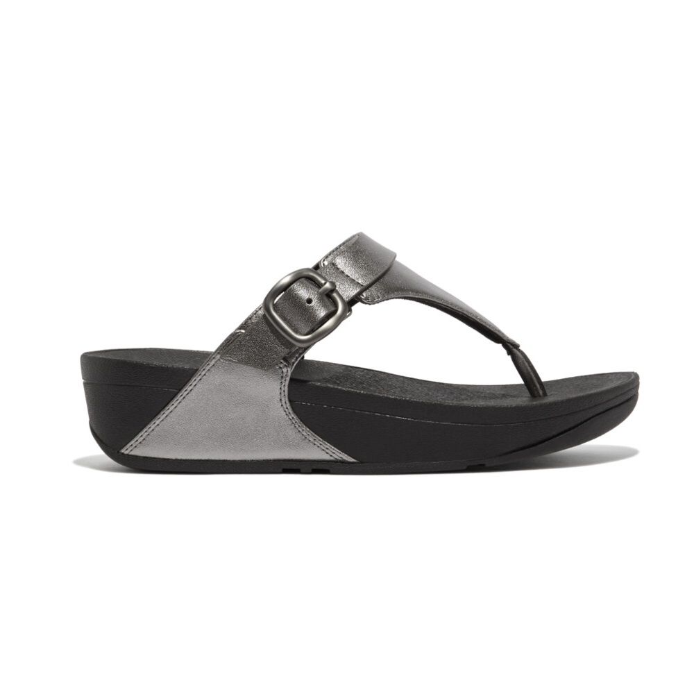 FitFlop Lulu Adjustable Leather Pewter Mix | Shop Today. Get it ...