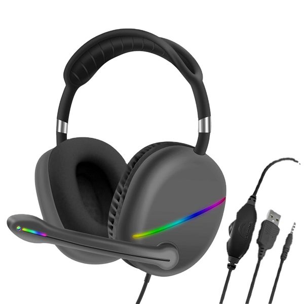 AKZ-025 Wired Rgb Headphone With Mic Compatible Pc Laptop Computer RED