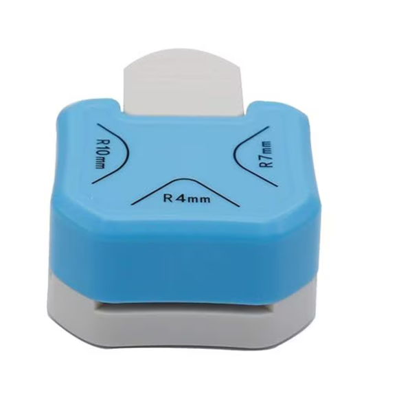 Paper Corner Punch, 4mm, 7mm, 10mm Cuts, Blue