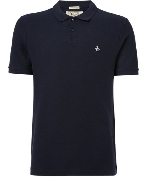 Original Penguin Men's - Raised Rib Short Sleeve Polo Shirt - Navy [Parallel Import]