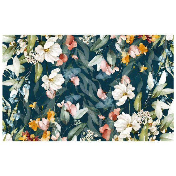 Flower Vines On Bottle Green Background Rectangle Tablecloth by Mark van Vuuren