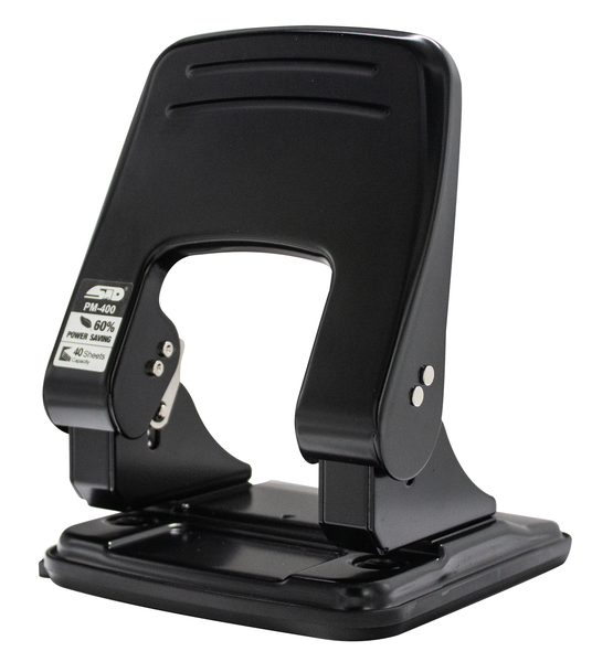 STD PM-400 Power Saving Two-Hole Metal Punch (Black) - 40 Sheet Capacity