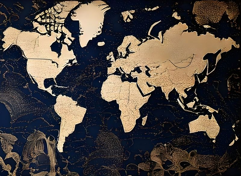 Canvas Wall Art Home Decor - World Map