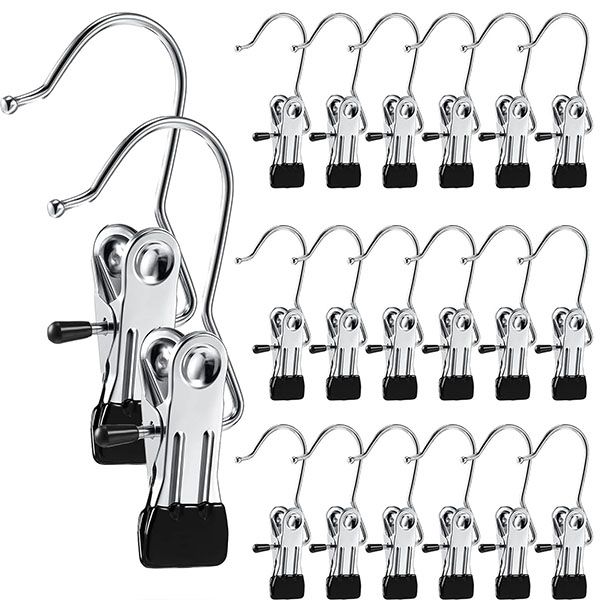 20Pcs Hanging Clothes Clips - Multi-Use Laundry Organizer for Socks, Hats