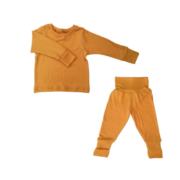 Baby/Toddler/Kids Pajamas - Foldover Cuffs - Mustard