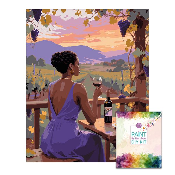 Easy Craft Paint by Number DIY Kit, 50x40cm - Beauty and Wine