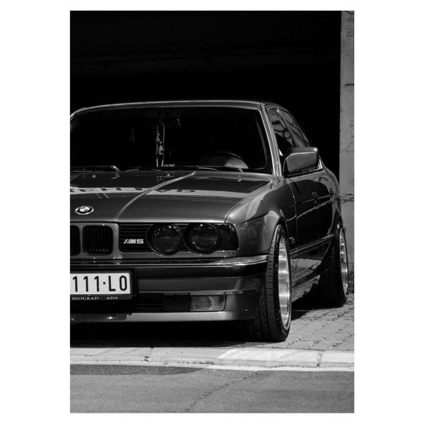 Retro Grey BMW - A1 Poster