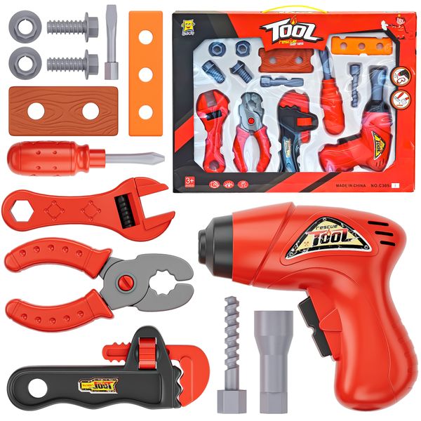 Kids Tool Set, Realistic Pretend Play Kit-Advanced Gift for Children Play