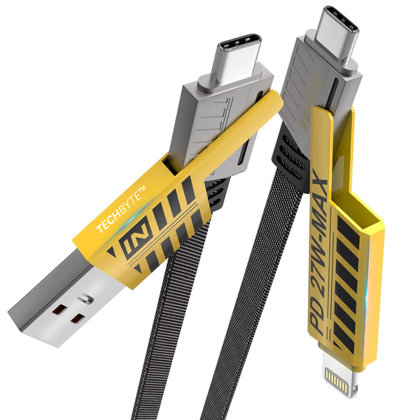 TechByte USB A/USB-C to Type-C Charging Cable - Multiple Ports -Fast Charge