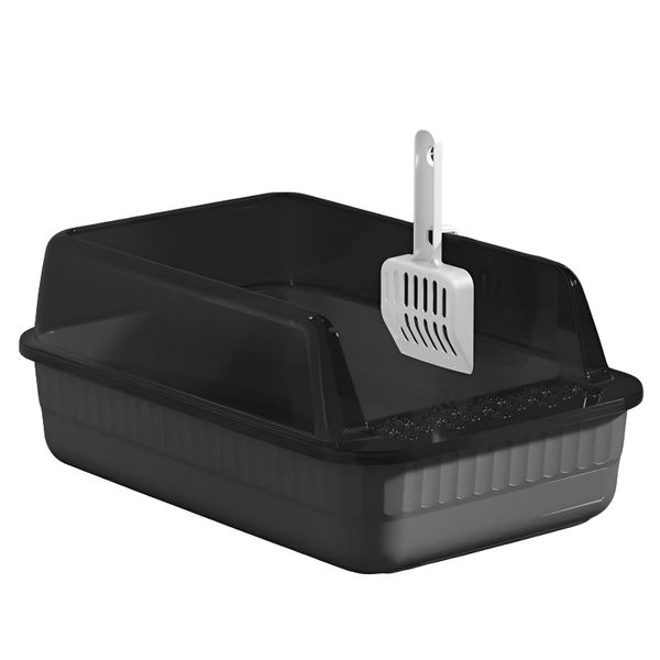 Black Cat Litter Tray Box Litter Box with Free Scoop