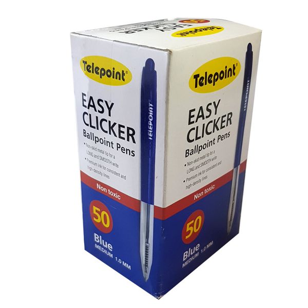 Easy Clicker Ball Point Pens - Red Pens Box of 50