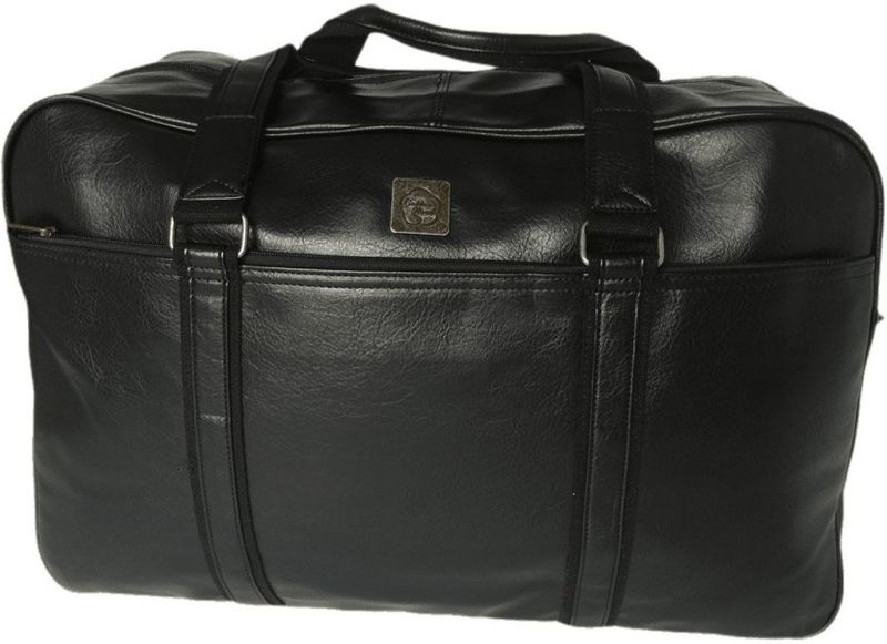 Cotton Road 55L Black Leather Style Waterproof Duffel &amp; Travel Luggage Bag