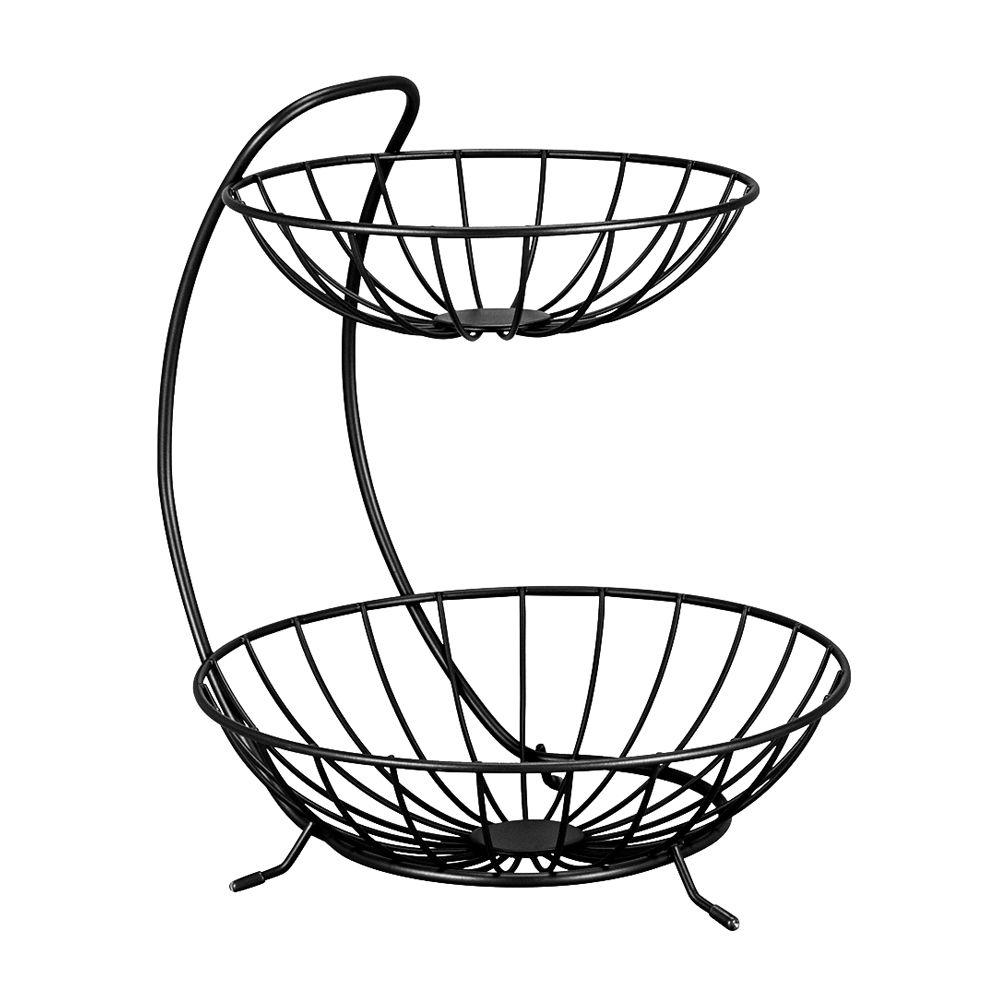 Dream Home Charcoal Black Double Tier Fruit Basket | Shop Today. Get it ...