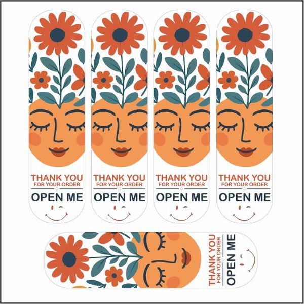 Thank You Sticker (Orange &amp; Green)