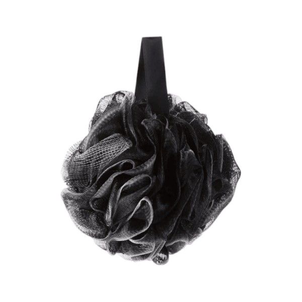 1 Piece - Foaming Bath Ball Loofah With Lanyard - Black