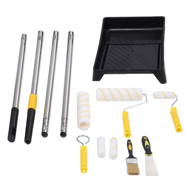 12 Pieces 9-Inch Super Roller Paint Set with Extension Rod