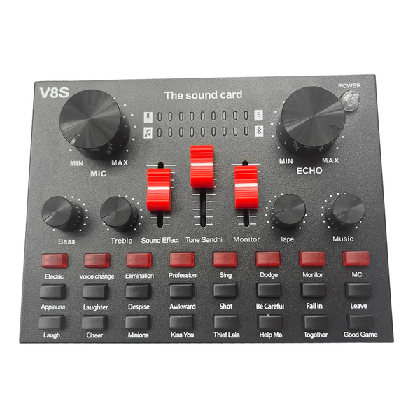 V8S Microphone Usb Rechargeable Dsp External Mixer