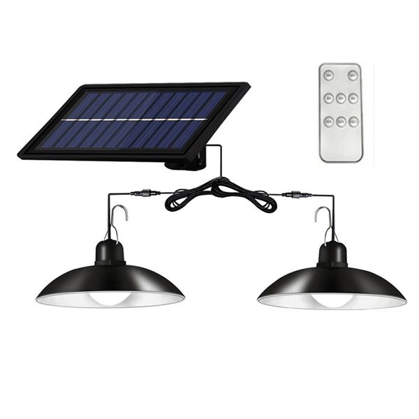 Solar Powered 2 Heads Flood LED Lights With Remote Control Q-LD031