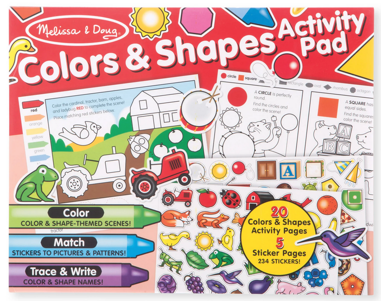 Melissa &amp; Doug Colours &amp; Shapes Activity Pad (Sticker &amp; Colouring Pad)