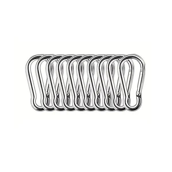Small Heavy Duty Galvanised Snap Hook Carabiners - 10 Piece