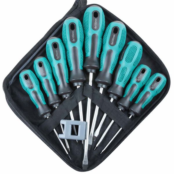 9-Piece Magnetic Screwdriver Set - Chrome Vanadium Steel, Ergonomic Handle