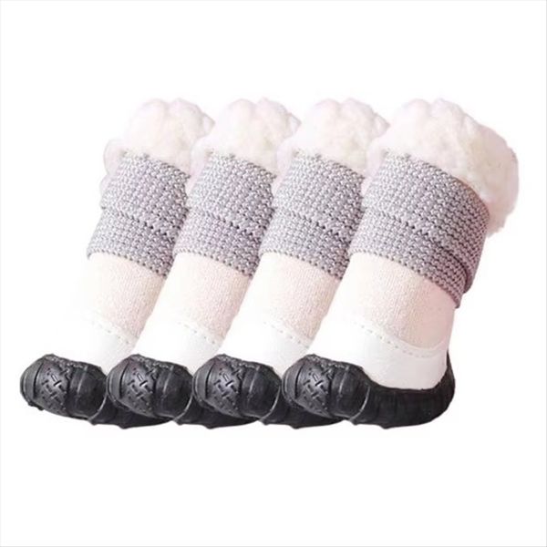 4 Pieces Dog Shoes Winter Comfortable Warm Pet Dog Sneakers B