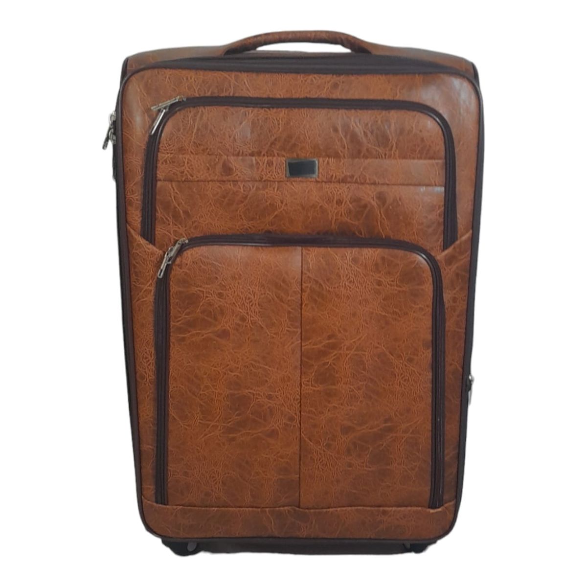 SMTE - Stylish Luggage Bag 1PC PU Leather Travel Suitcase - Light Brown