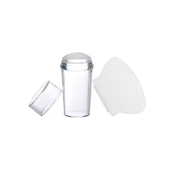 Clear Round Silicone Nail Art Stamper &amp; Scraper