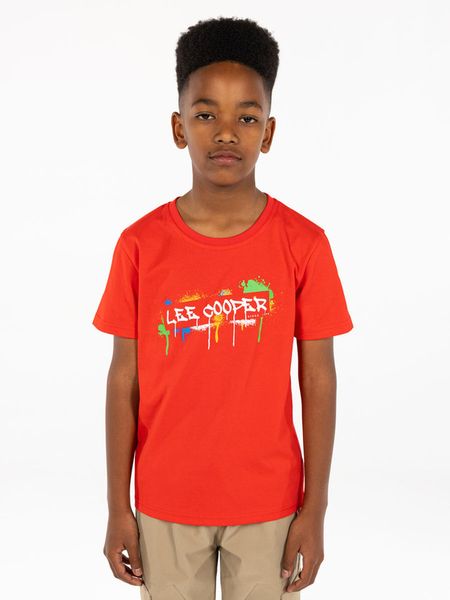 Lee Cooper Boy's SS T-Shirt: Dennis Red