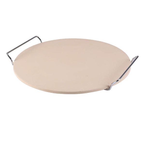 Pruchef - Ceramic Pizza Stone for Oven with Roller Cutter – 33cm Diameter