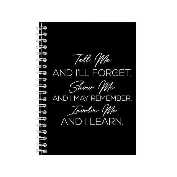 Learn A5 Notebook Spiral Lined Motivational Saying Graphic Notepad Gift 154