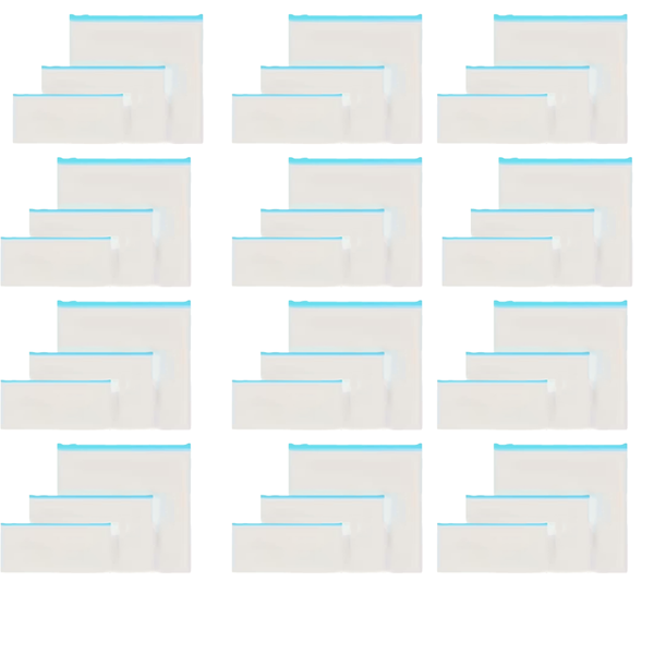 45 Pieces Three Sizes Zipper Food Grade Sealing Bags For Fruits