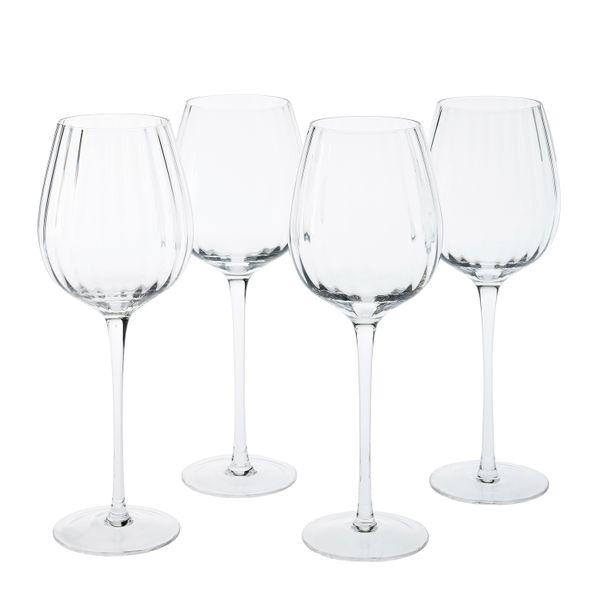 George &amp; Mason - Savoy 4 Pack Crystal Wine Glasses - 350ml
