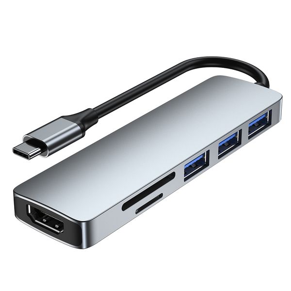 TUFF-LUV 6 in 1 Type-C IN / USB-A 3.0 / USB 2.0 HDMI Multiport Adapter