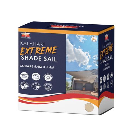 Kalahari Extreme Square Shade Sail 5.4×5.4m | Shop Today. Get it