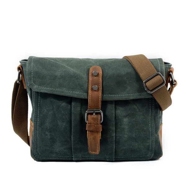 Canvas Waterproof Simple Shoulder Bag-Lake Green