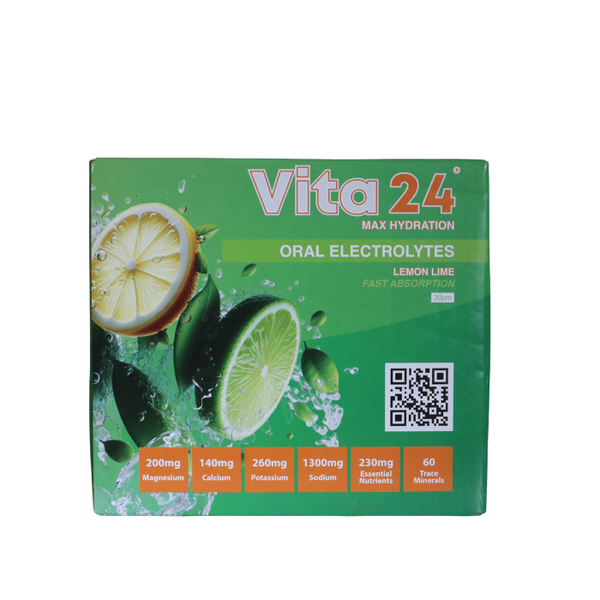 (18 x 20 Sachets) Vita24 Lemon Lime Max Hydration Oral Electrolytes