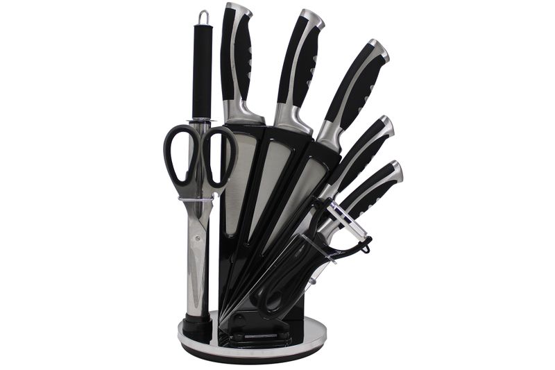 9 Piece Stainless Steel Rotating Kitchen Knife S image