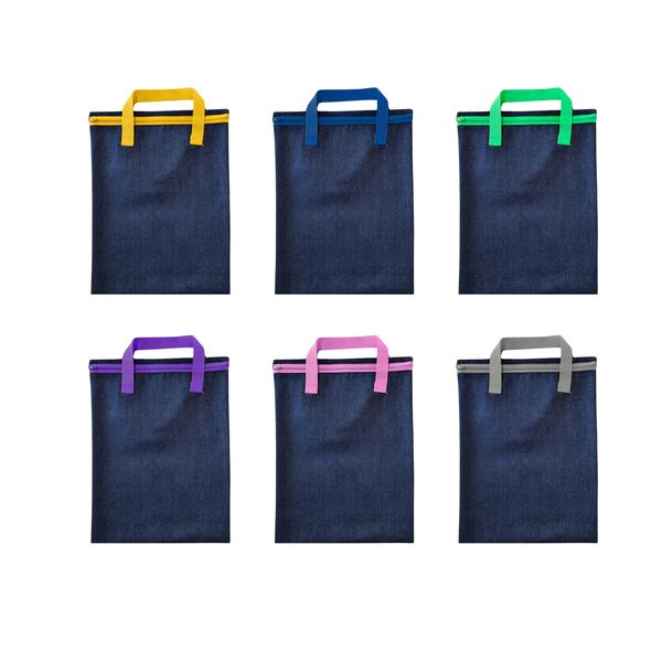 Denim Book Bags - 6 Pack