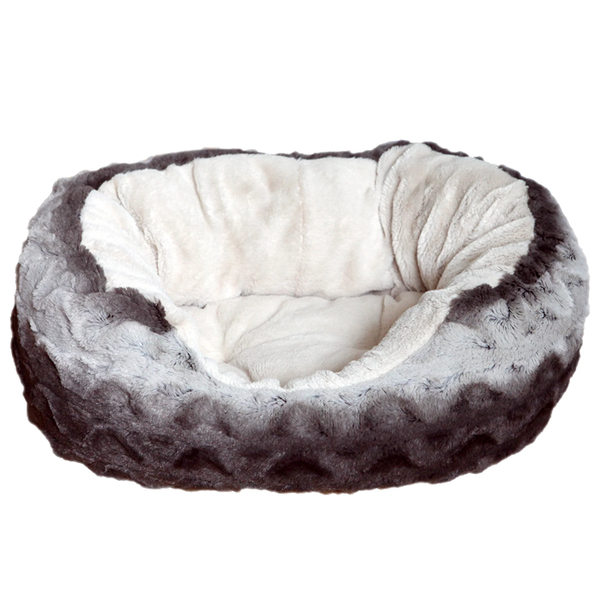 Rosewood Grey &amp; Cream Snuggle Plush Oval Large
