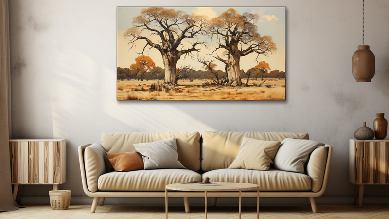 Canvas Wall Art - Savannah Sentinels Abstract - HD0139